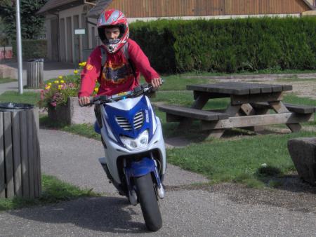 moi avec la bete de course